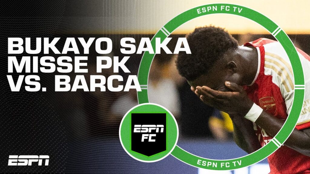 Bukayo Saka MISSES penalty kick vs. Barcelona 👀 Should Kai Havertz have taken it? | ESPN FC