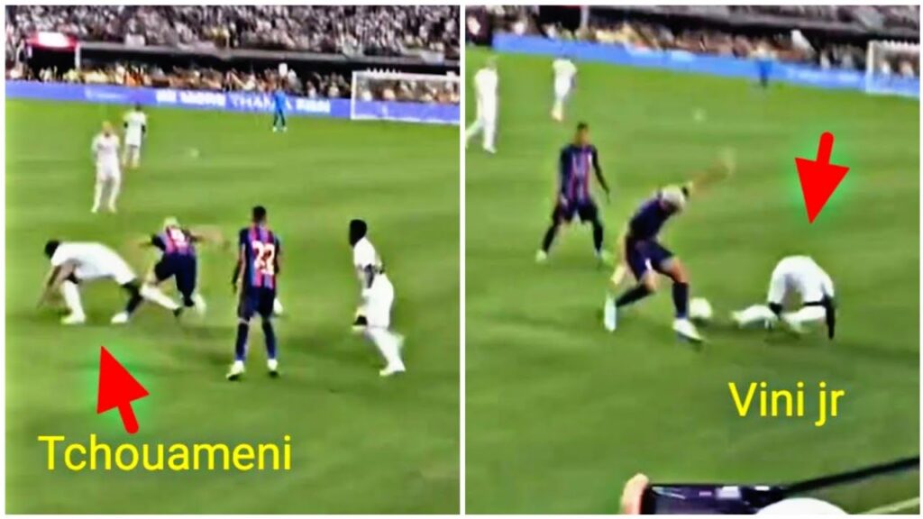 The way Ronald Araújo pocketed Vinicius Jr and Aurélien Tchouameni was hilarious 😅
