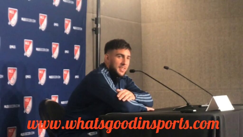 Lucas Cavallini talks to us during MLS Media Day at Banc of California Stadium in Los Angeles