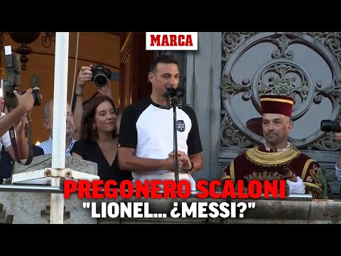 A Coruña se vuelca con el pregón de Scaloni y la alcaldesa le confunde con Lionel... ¡Messi! I MARCA