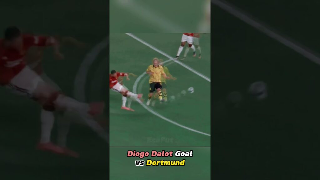 Diogo Dalot Goal vs Dortmund 😲 ( Slow Motion ) #football #sports #shorts #highlights