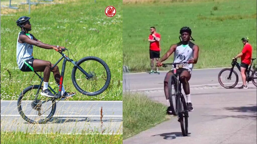 Ibrahima Konaté doing wheelies in training 😂 | UNSEEN FOOTAGE of Liverpool Pre season training