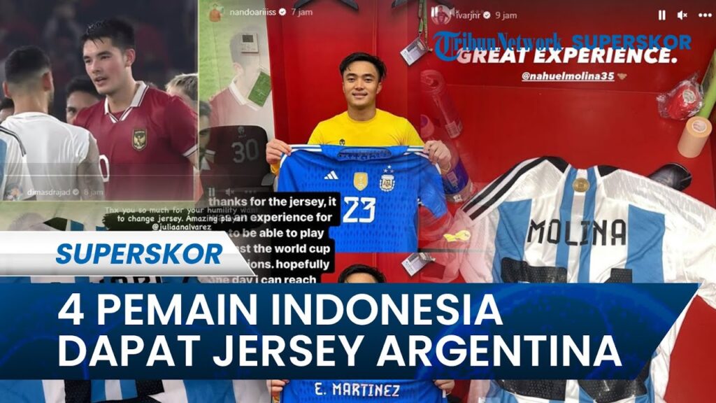 4 Pemain Timnas Indonesia Dapat Jersey Bintang Argentina, Elkan Syok Christian Romero Minta Bajunya