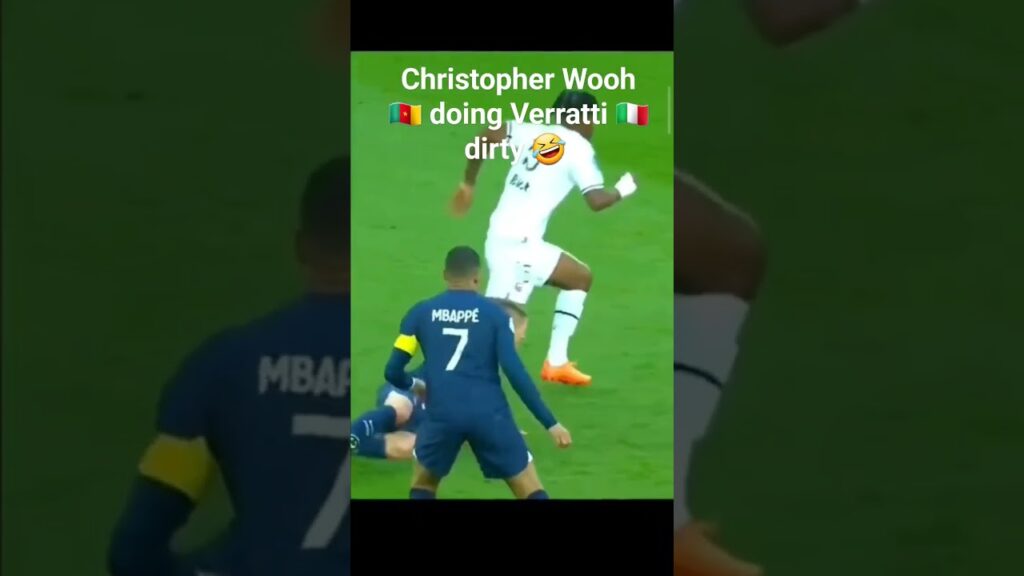 Christopher Wooh doing Verratti dirty 🤣 #Marcoverratti #Christopherwooh #Rennes #PSG  #ligue1