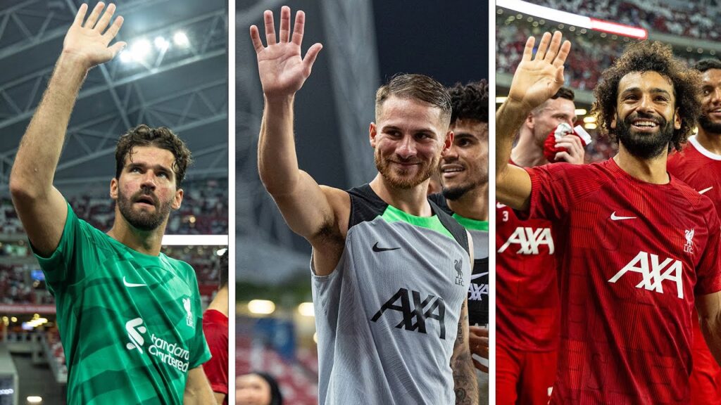 ALEXIS MAC ALLISTER LOOKS FINE AFTER INJURY SCARE AS LIVERPOOL PLAYERS GREET FANS AFTER BAYERN GAME!