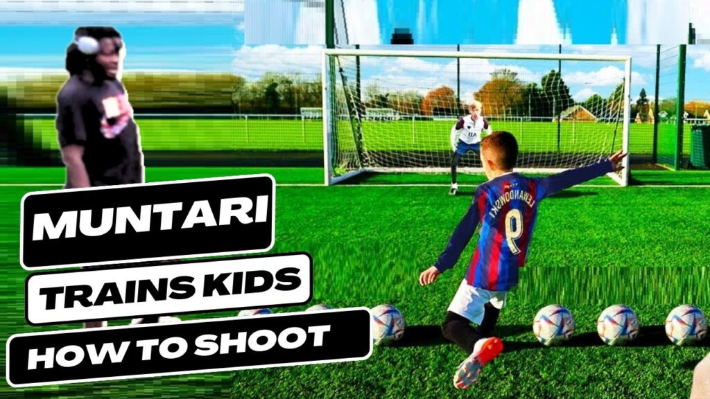 Sulley Muntari trains children how to shoot and score great goals
