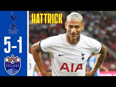 tottenham vs. lion city 5-1🦞 richarlison crazy goal hat-trick   pre-season highlights 2023