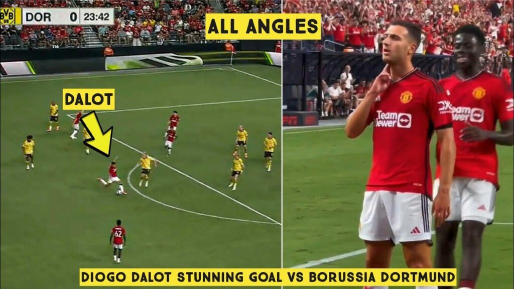 😍 Diogo Dalot Stunning Goal vs Borussia Dortmund