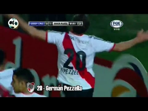 Gol Germán Pezzella - Godoy Cruz 0 Vs River Plate 1 - Sudamericana 2014