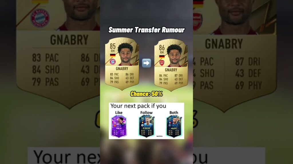 Serge Gnabry to Arsenal?🤔‼️ #gnabry #arsenal #fifa #fifa22 #ultimateteam #football #soccer #shorts