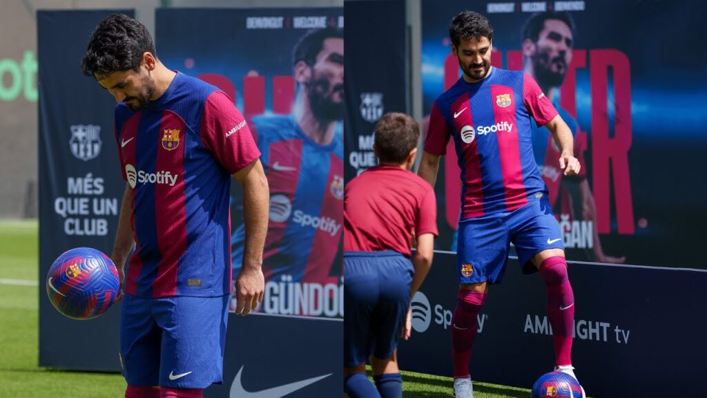 GÜNDOĞAN'S FIRST TOUCHES AS A BARÇA PLAYER IN HIS OFFICIAL PRESENTATION ⚽💙❤️