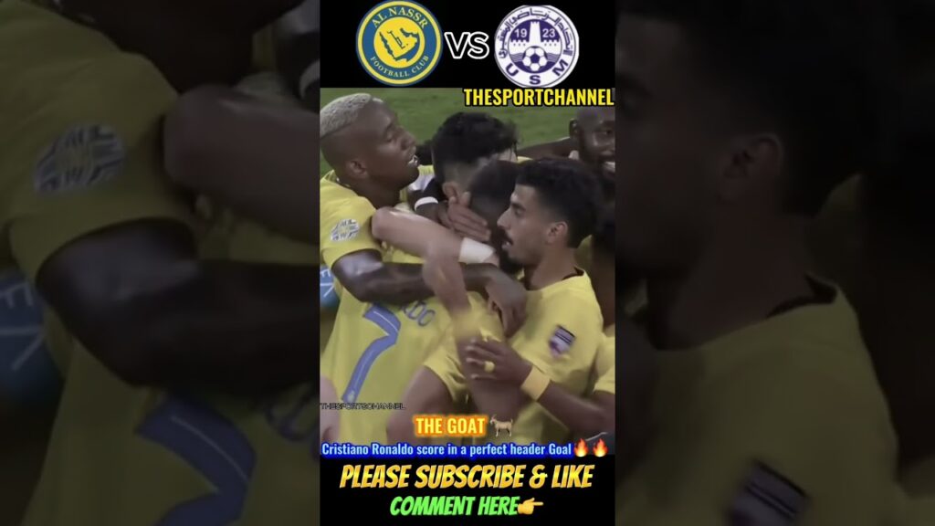 The Goat-Cristiano Ronaldo Score in a perfect Header Goal🔥| Al Nassr vs Monastir | #shorts