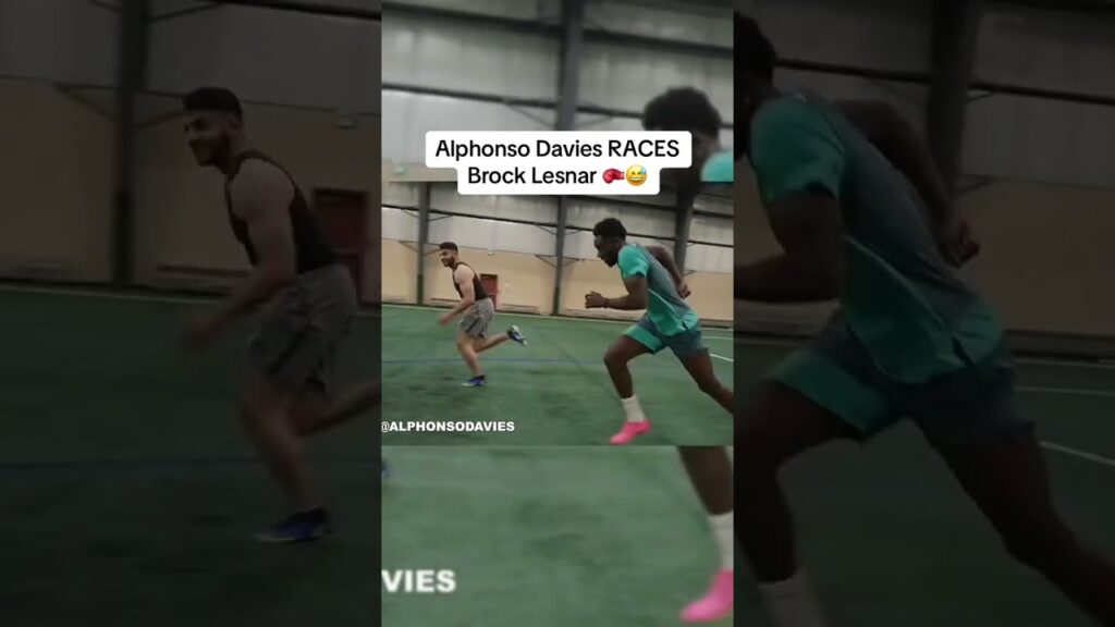 Alphonso Davies RACES Brock Lesnar 🥊😅