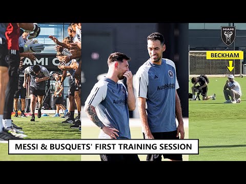 😍Beckham Watching Messi & Busquets' 1st Training Session at Inter Miami!