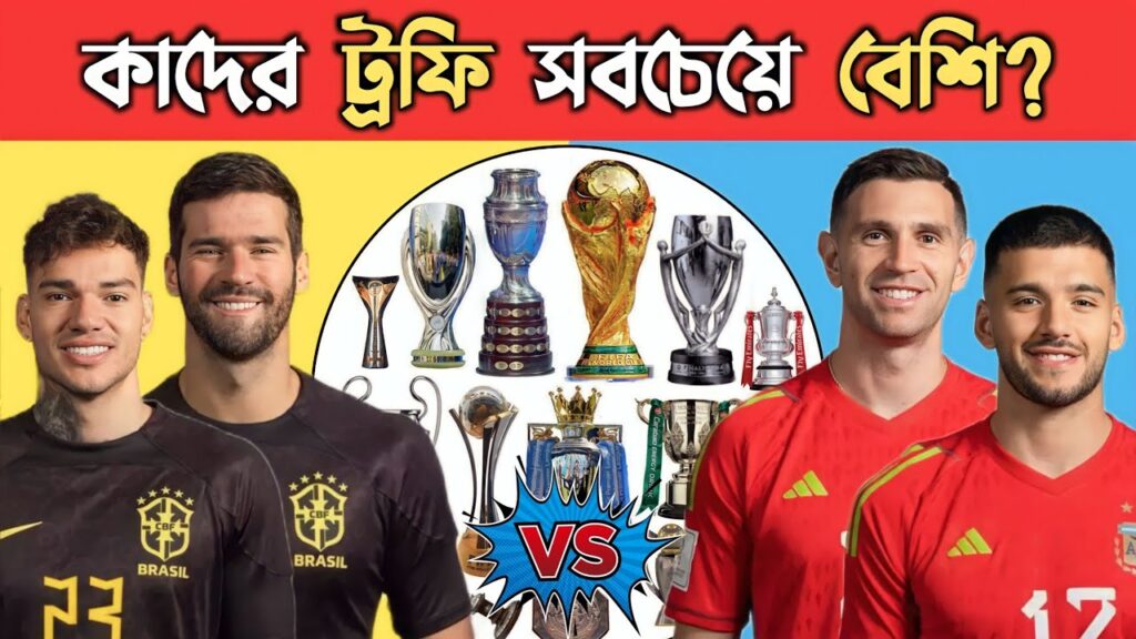 🇧🇷এলিসন-এডারসন VS মার্টিনেজ-রুলি🇦🇷 কাদের ট্রফির সংখ্যা সবচেয়ে বেশি?🏆 || Alisson Ederson vs Emi Rulli