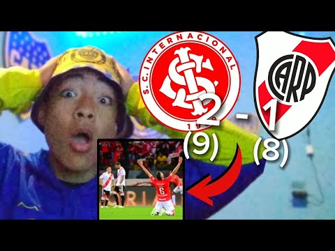 INTERNACIONAL 2 - RIVER PLATE 1 REACCION Hincha de BOCA - COPA LIBERTADORES