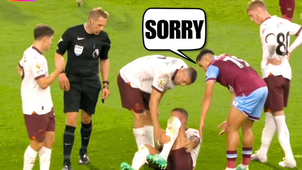 Red card Anass Zaroury apology Kyle Walker after horror tackle in Burnley vs Manchester City match
