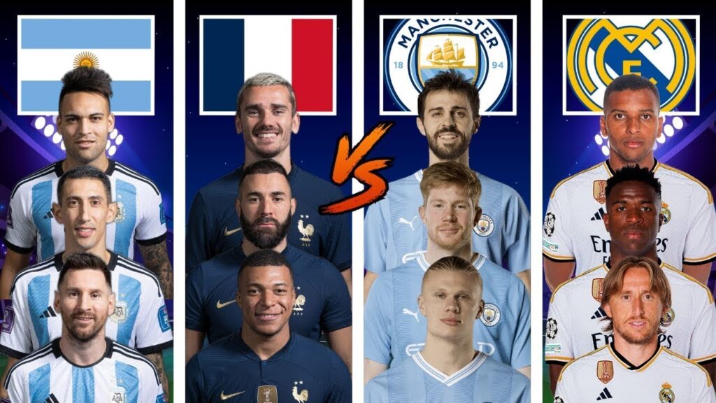 Argentina 🆚 France 🆚 Manchester City 🆚 Real Madrid 🔥 (Messi, Mbappe, Haaland, Modric) 💪