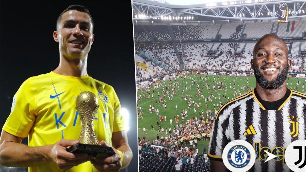 Juventus fans storm pitch to protest against Lukaku, Fans joke Cristiano's 'World Cup' trophy