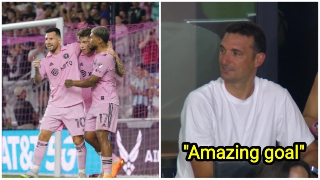 Lionel Scaloni's reaction when Robert Taylor scores Inter Miami's second goal