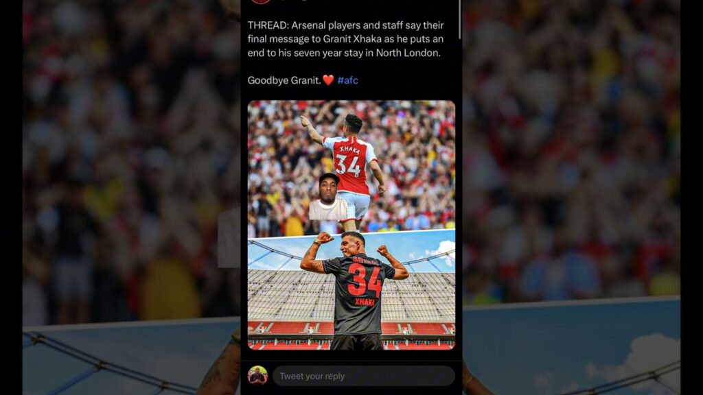 Arsenal players message to Granit Xhaka after signing for Bayern Leverkusen #shorts #arsenal #xhaka