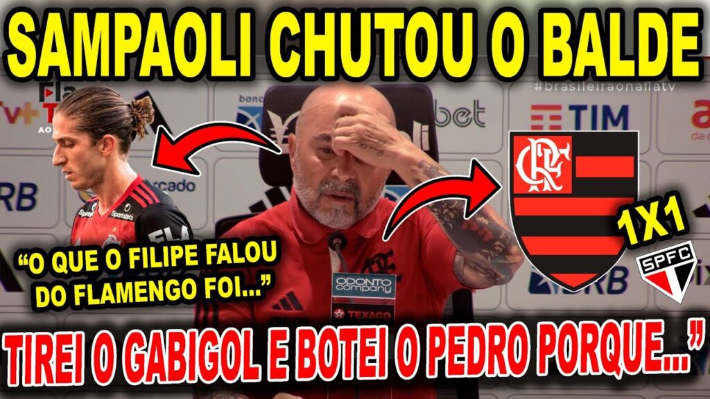 SAMPAOLI CHUTOU O BALDE: "TIREI O GABIGOL E COLOQUEI O PEDRO PQ..." APÓS FLAMENGO 1X1 SÃO PAULO!