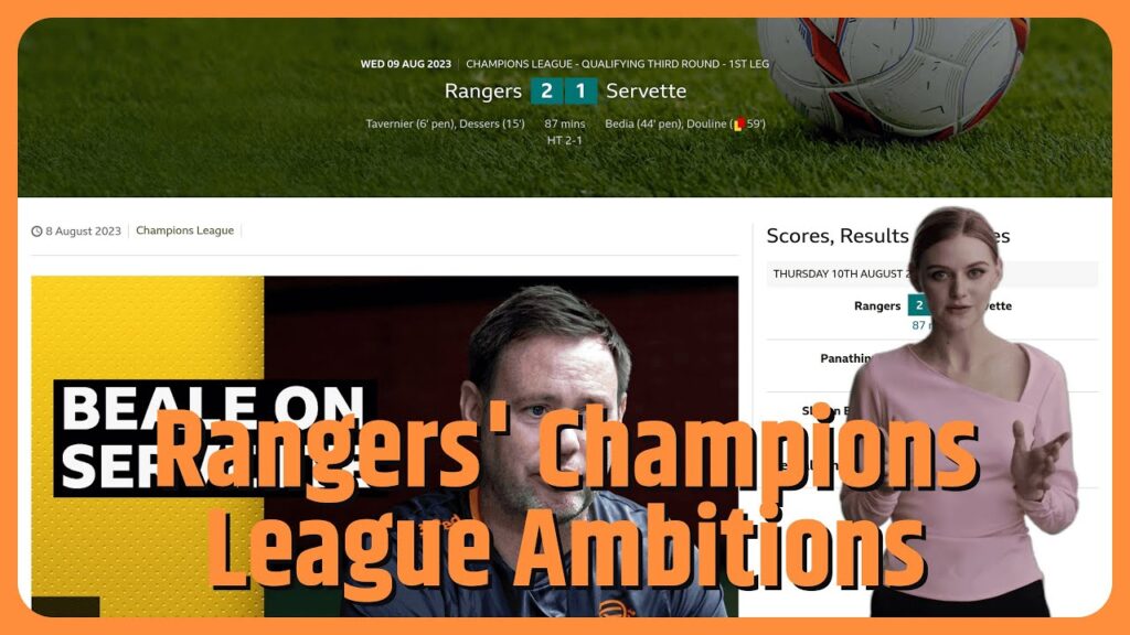 Rangers' eyes on Champions League progress - Beale