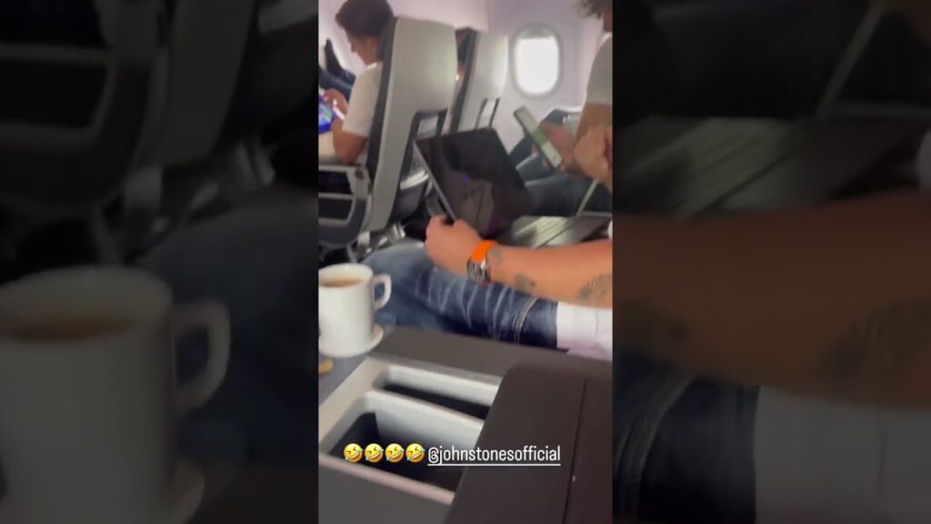 Kalvin Phillips PRANKS John Stones on Man City's flight to Athens for UEFA Super Cup! #Shorts