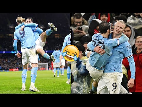 😂 Stadium Laughing Reaction When Haaland Swings Bernardo Silva Like a Baby!