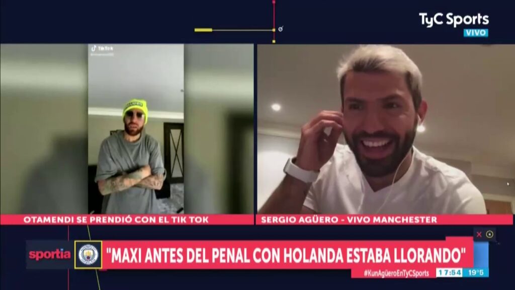 El Kun Aguero reacciona a los tiktok de Otamendi