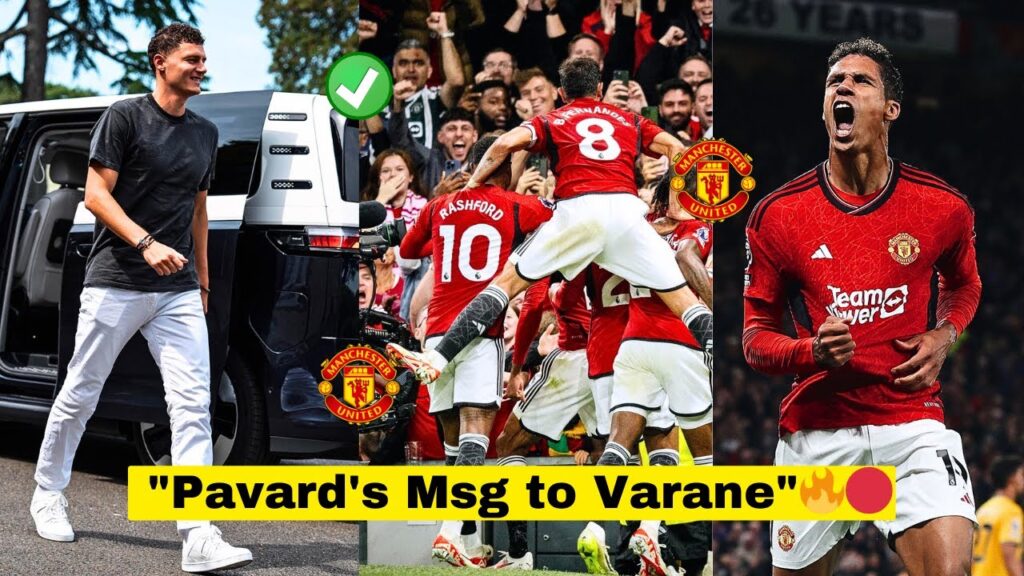 BREAKING✅Benjamin Pavard arriving at Man Utd with a message to Varane after Wolves goal