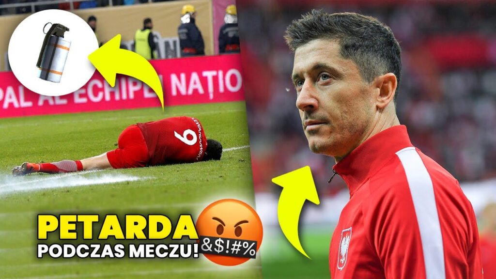 Jak Lewandowski DOSTAŁ PETARDĄ podczas meczu Polski? #shorts