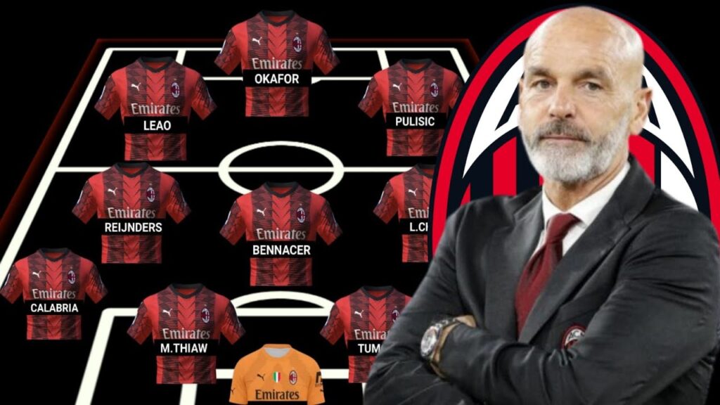 STARTING LINE UP AC MILAN 2023/2024,WITH T.REIJNDERES,NOAH OKAFOR AND PULISIC STARTING LINE UP AC MILAN 2023/2024,WITH T.REIJNDERES,NOAH OKAFOR AND PULISIC