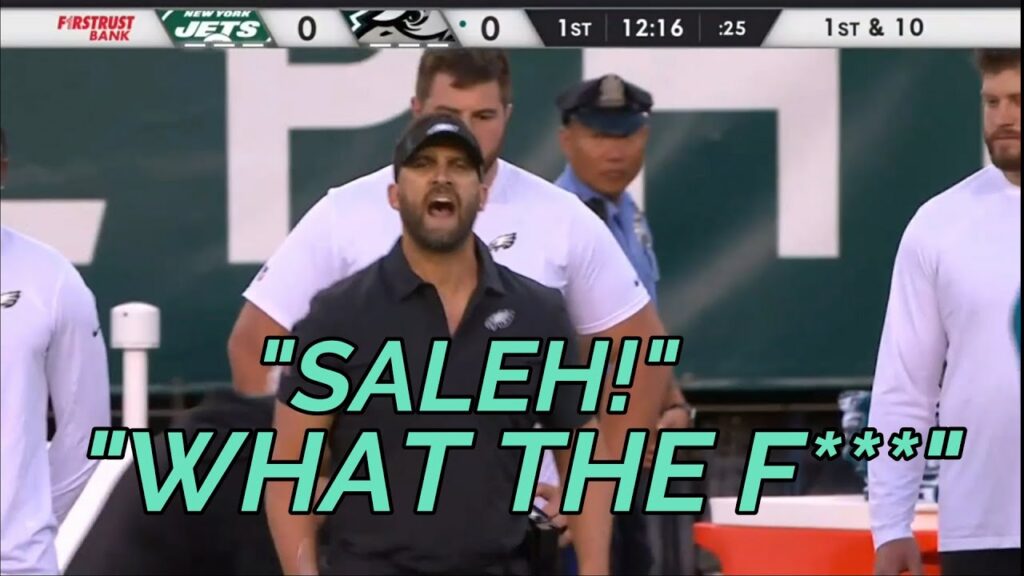 Jalen Hurts takes a NASTY hit on sideline & Nick Sirianni yells at Robert Saleh