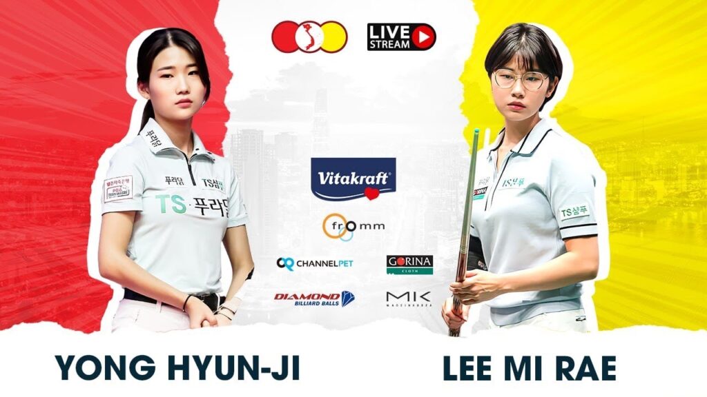 Nữ cơ thủ PBA:Yong Hyun-Ji - Lee Mirae vs Mộng Cầm Việt Nam Billards Carom 3 C