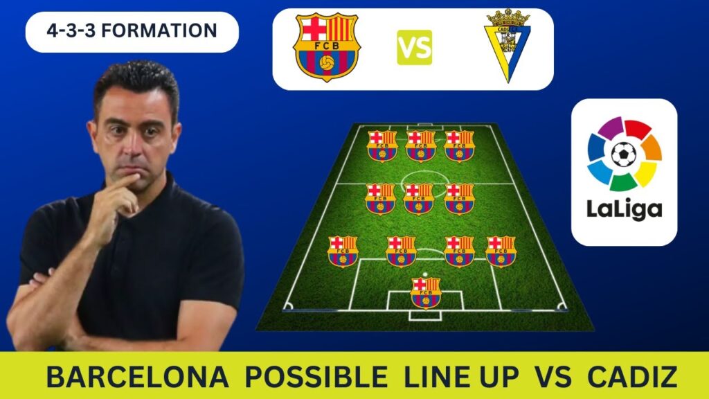 Barcelona Vs Cadiz - Predictions Line Up Barcelona vs Cadiz 2023 - 4 3 3 Formation