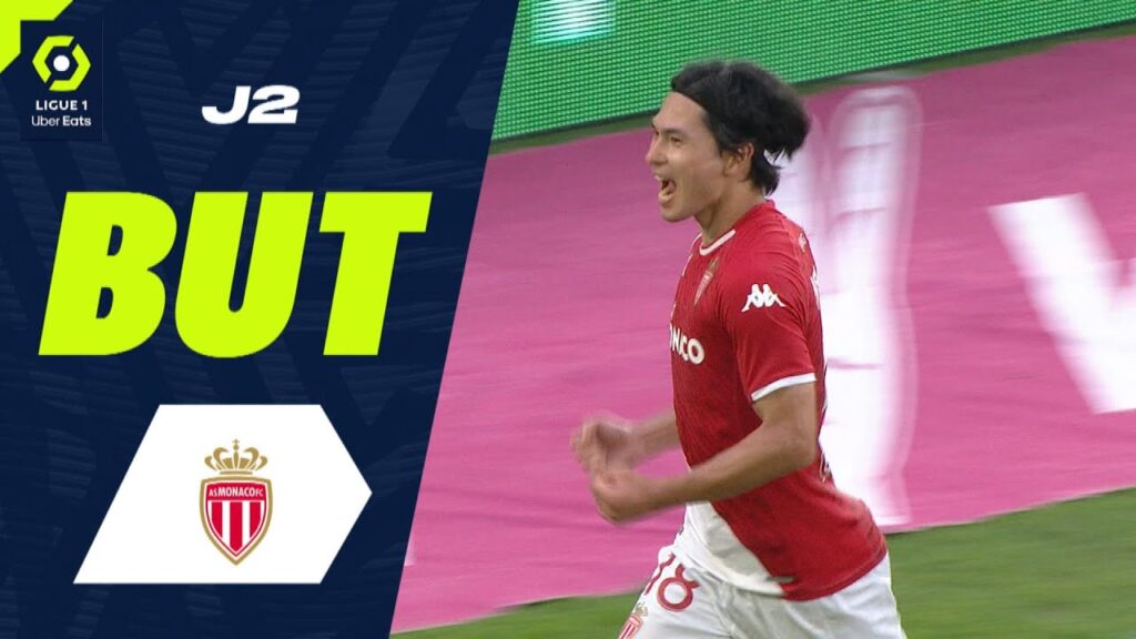 But Takumi MINAMINO (36' - ASM) AS MONACO - RC STRASBOURG ALSACE (3-0) 23/24