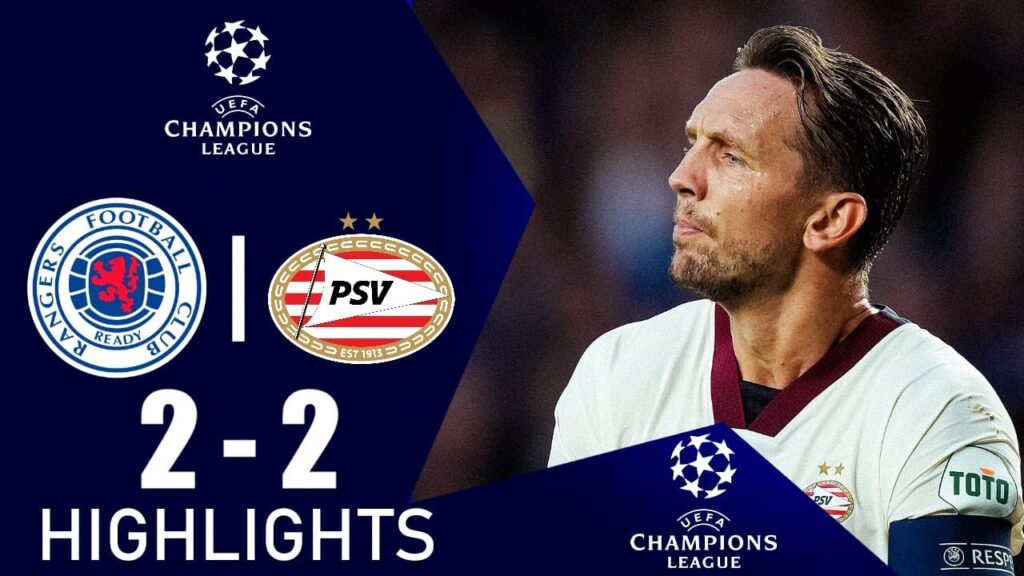 Luuk de Jong Goal | Rangers vs PSV 2-2 Extended Highlights | UEFA Champions League 2023/24