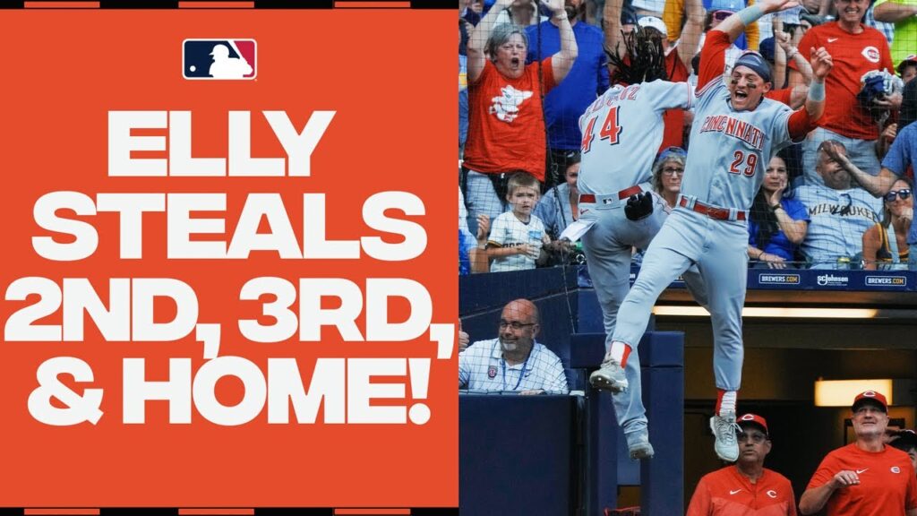 Elly De La Cruz stole THREE BASES in the span of two pitches!