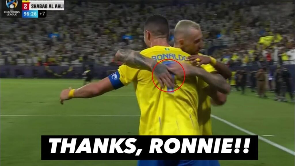 Cristiano Ronaldo helps Brozovic score his first goal for Al Nassr!!💙👏⚽