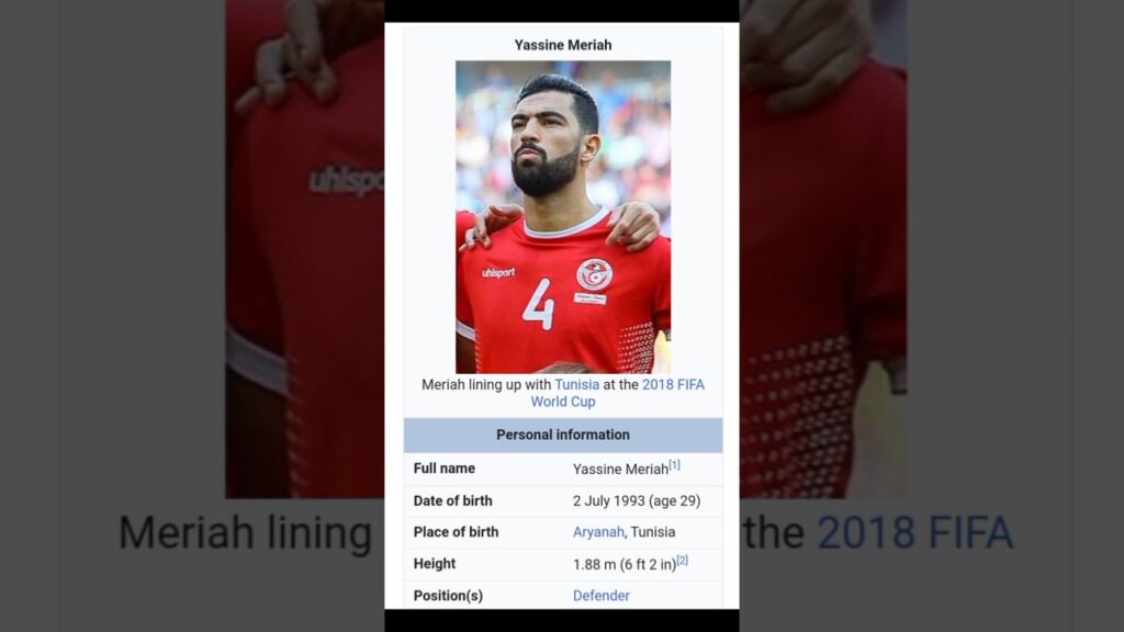 biography of Yassine Meriah football player. || #shorts || #footballshorts tunisia biography of Yassine Meriah football player. || #shorts || #footballshorts tunisia