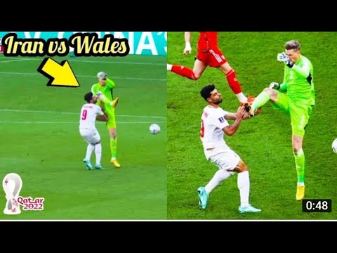 Wayne Hennessey Red Card was sent off for tackle on Taremi | Iran Vs Wales 2-0 | FIFA world cup