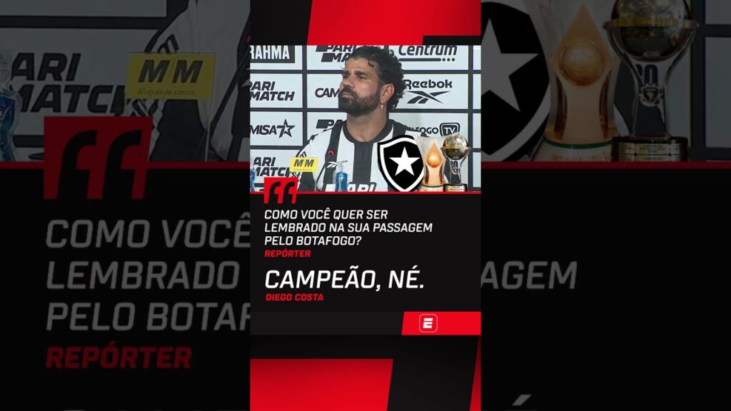 DIEGO COSTA CHEGOU CONFIANTE NA APRESENTAÇÃO DO BOTAFOGO 😏⚽