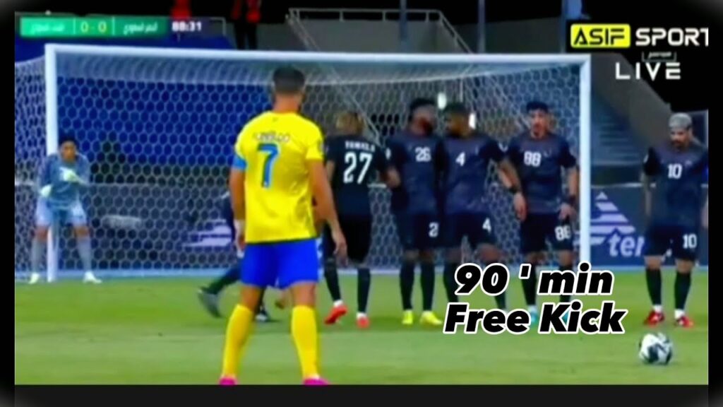RONALDO s’ Free kick 90 minute Al Nassar VS Al Shabab RONALDO s' Free kick 90 minute Al Nassar VS Al Shabab