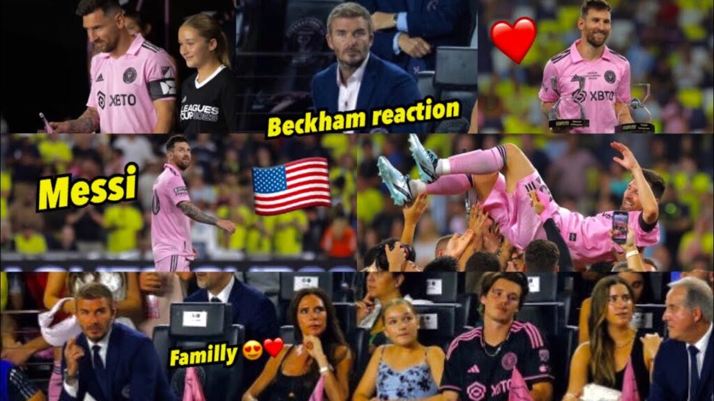 David Beckham and Familly In the Stand Reaction to Lionel Messi