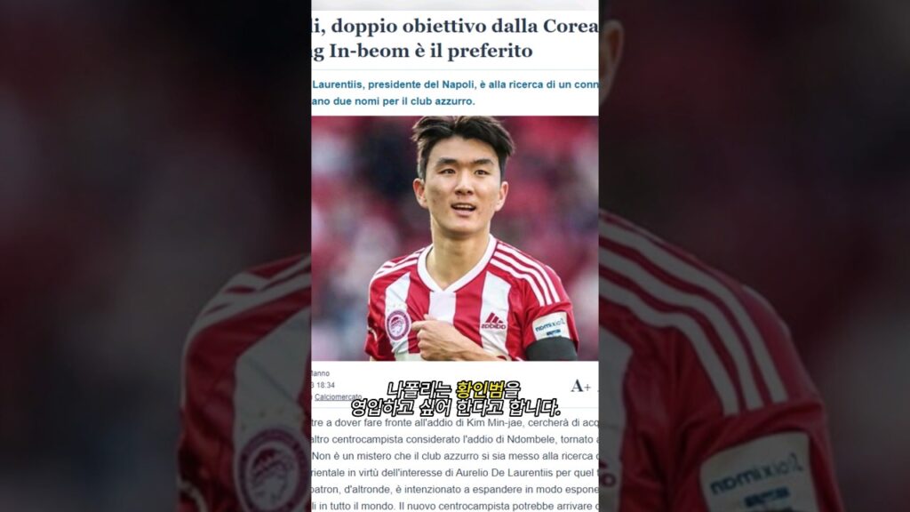 황인범에 관심 있는 나폴리 #황인범  #해외뉴스