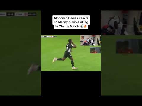 Davies Reacts to Manny & Tobi balling in Charity match..⚽️🔥 @Alphonso Davies
