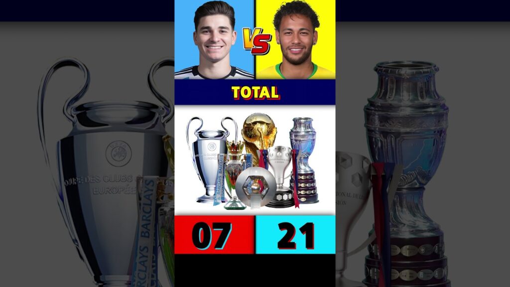 Julian Alvarez Vs Neymar All Trophies & Awards.