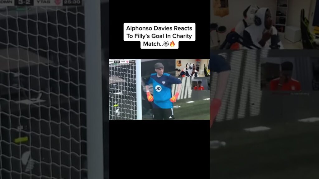 @Alphonso Davies reacts to filly’s goal in Charity match 😂🔥