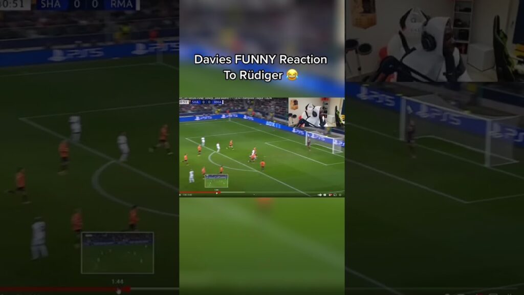 Alphonso Davies FUNNY Reaction To Rüdiger 😂